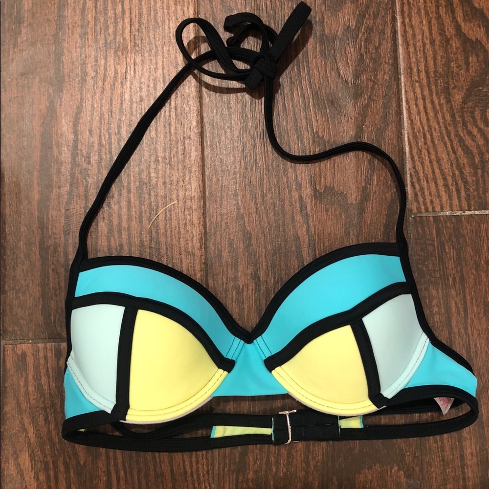 Xhilaration color block swim top